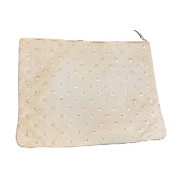 Ela Handbags Large white all over stud pouch - Picture 1 of 4